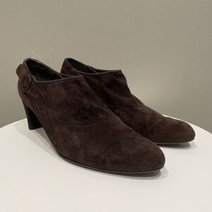 Stuart Weitzman Brown Suede Heel Ankle Boots